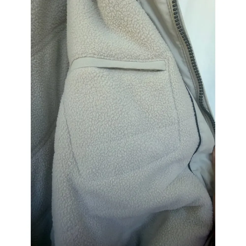 Dockers Men's Khaki Zip Fleece Lined Harrington Windbreaker Jacket Medium